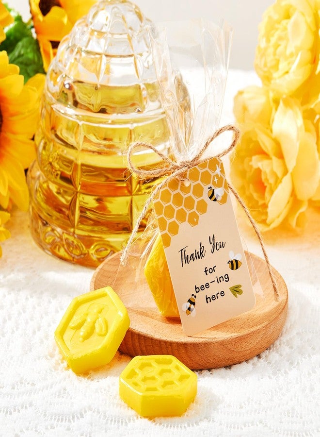 Otuuz 24 Pcs Baby Shower Favors Bee Party Favors Honeycomb Soaps with Honeycomb Stick Honey Soap Gift for Guest Gender Reveal Party Decorations Baby Shower Game Prizes (Yellow) - Image 5