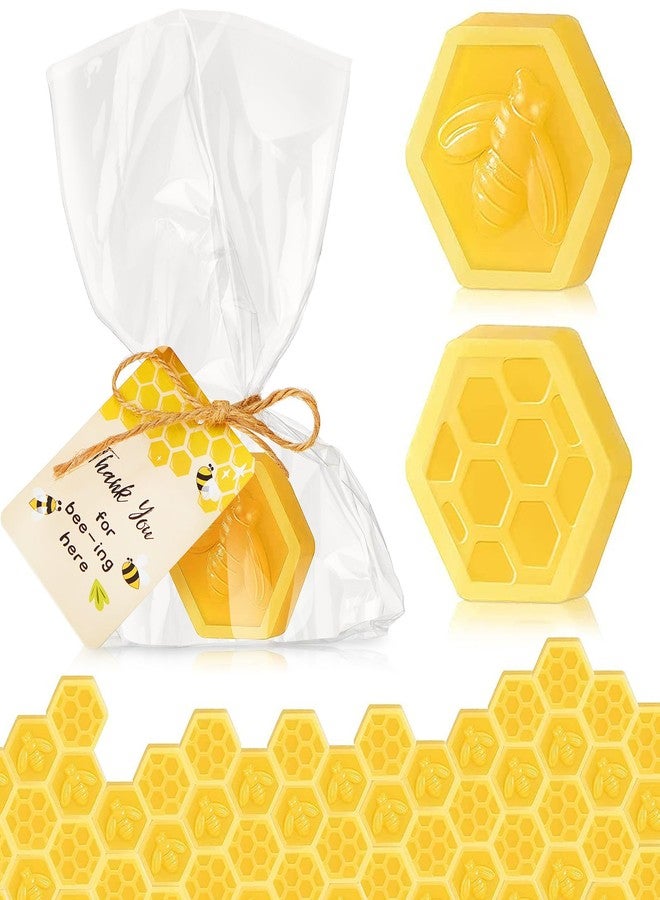 Otuuz 24 Pcs Baby Shower Favors Bee Party Favors Honeycomb Soaps with Honeycomb Stick Honey Soap Gift for Guest Gender Reveal Party Decorations Baby Shower Game Prizes (Yellow) - Image 1