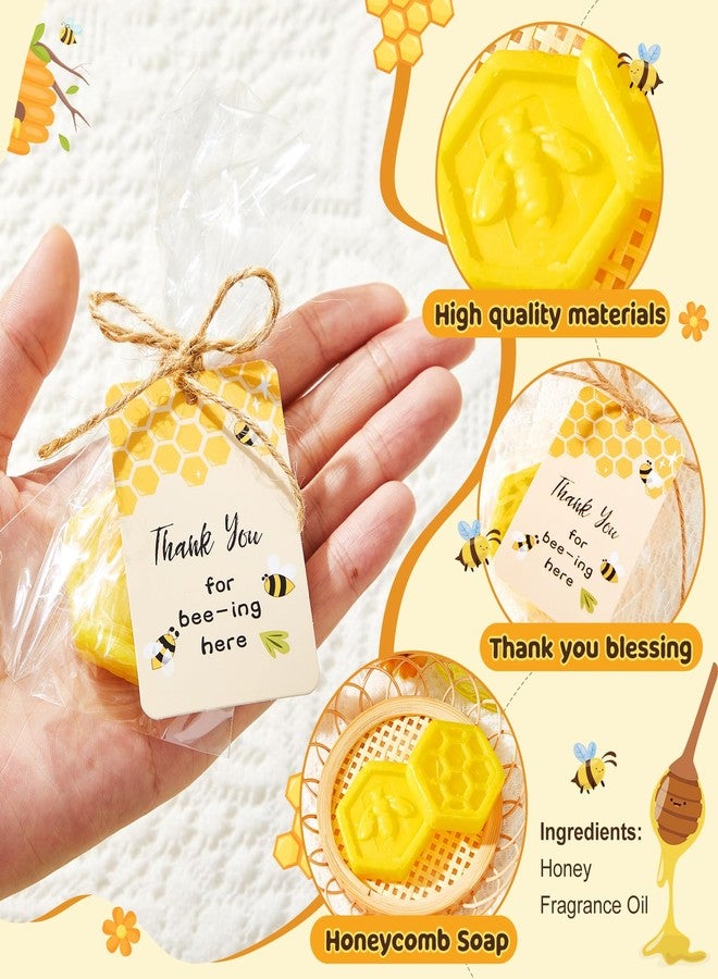 Otuuz 24 Pcs Baby Shower Favors Bee Party Favors Honeycomb Soaps with Honeycomb Stick Honey Soap Gift for Guest Gender Reveal Party Decorations Baby Shower Game Prizes (Yellow) - Image 2