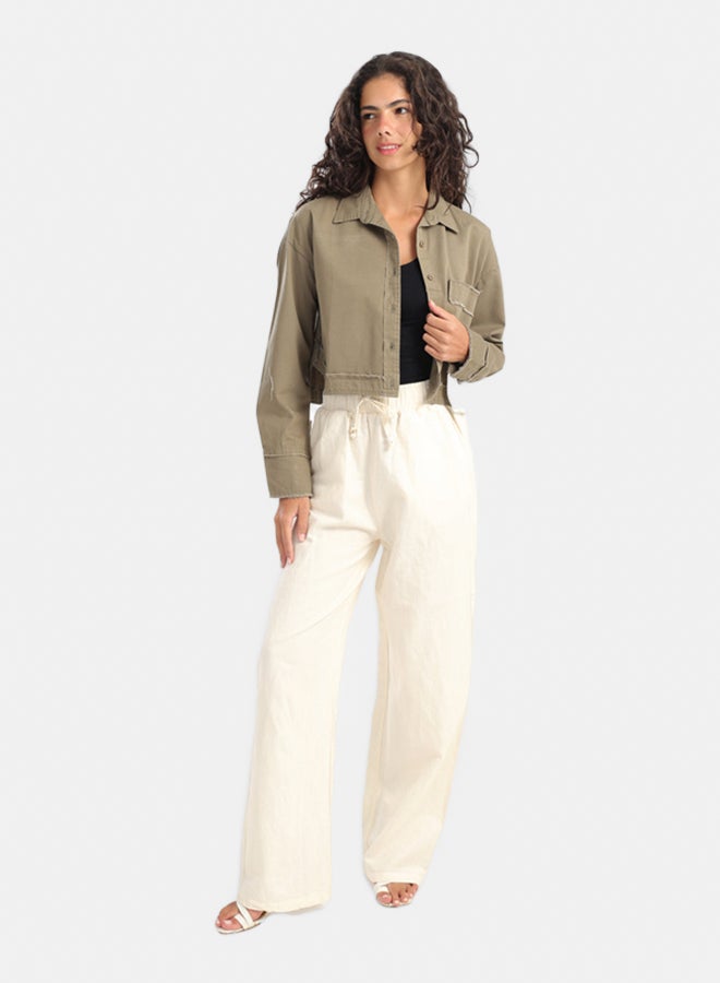 Carina Cropped Shirt with Side Print - Image 5