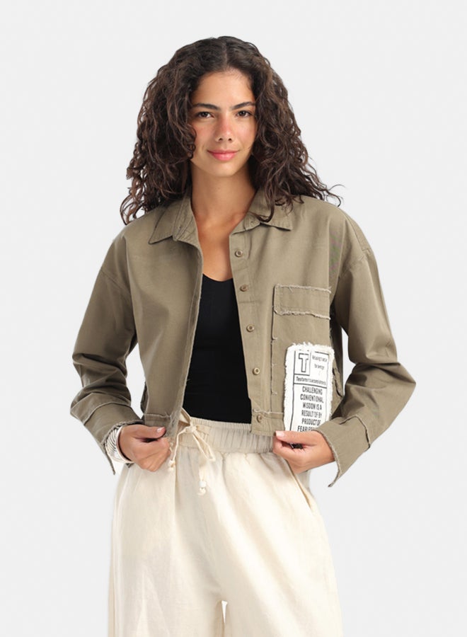 Carina Cropped Shirt with Side Print - Image 1