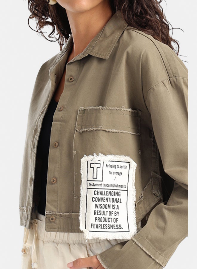 Carina Cropped Shirt with Side Print - Image 4