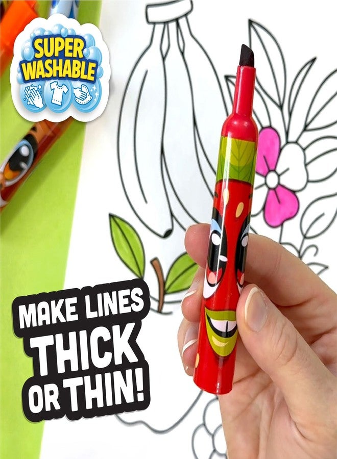 سينتوس أقلام تحديد سينتوس برأس مشطوف برائحة الفواكه، عبوة من 24 قلمًا، مناسبة للأطفال، قابلة للغسل بسهولة، مثالية للملصقات والمعارض العلمية، ألوان متنوعة - Image 4