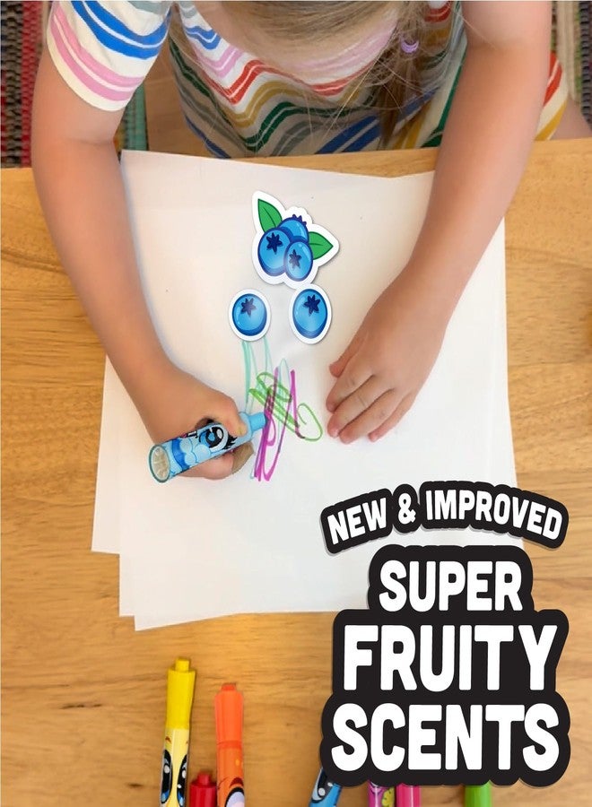 سينتوس أقلام تحديد سينتوس برأس مشطوف برائحة الفواكه، عبوة من 24 قلمًا، مناسبة للأطفال، قابلة للغسل بسهولة، مثالية للملصقات والمعارض العلمية، ألوان متنوعة - Image 5