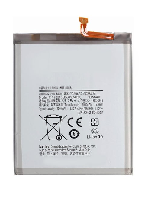 Battery EB-BA505ABU/EB-BA505ABN compatible with Samsung A205 Galaxy A20, A305F/DS Galaxy A30, A307F/DS Galaxy A30s, A505F/DS Galaxy A50, A507 Galaxy A50s, Li-ion, 3.85 V, 4000 mAh