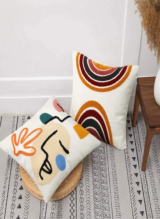 Merrycolor Boho Abstract Pillow Covers Colorful Woman Face Line Cute Pillow Cases Mid Century Aesthetic Modern Boho Pillows Decorative Throw Pillows for Bed Couch Living Room,1PC - Image 5