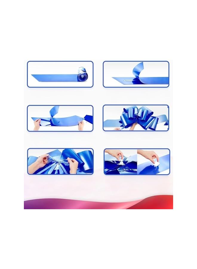 The Bros أقواس سحب كبيرة، أقواس هدايا، قوس عملاق للسيارة، قوس عيد ميلاد، قوس للهدايا لتنسيق الزهور، زينة عيد الميلاد والزفاف (أزرق) - Image 3