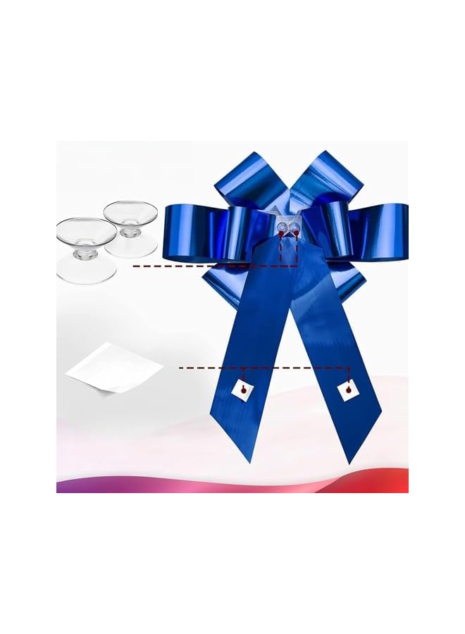 The Bros أقواس سحب كبيرة، أقواس هدايا، قوس عملاق للسيارة، قوس عيد ميلاد، قوس للهدايا لتنسيق الزهور، زينة عيد الميلاد والزفاف (أزرق) - Image 4