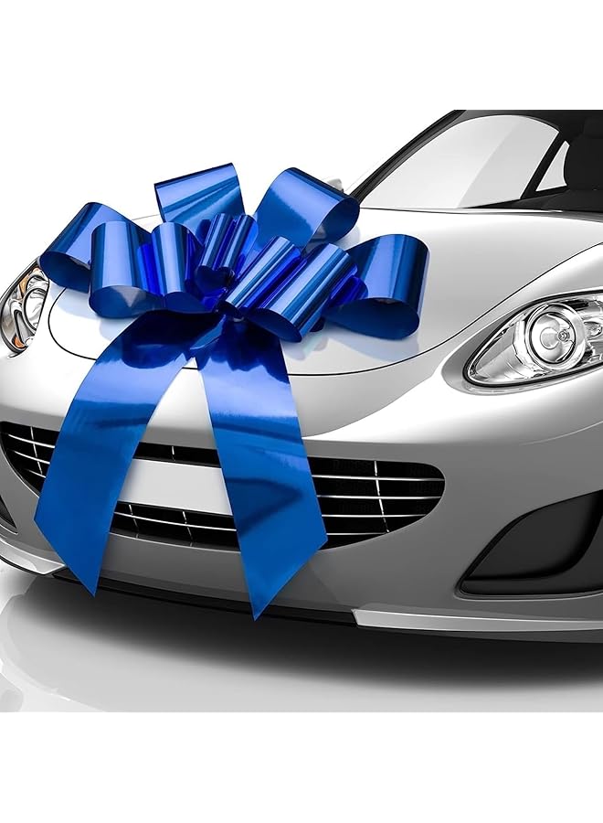 The Bros أقواس سحب كبيرة، أقواس هدايا، قوس عملاق للسيارة، قوس عيد ميلاد، قوس للهدايا لتنسيق الزهور، زينة عيد الميلاد والزفاف (أزرق) - Image 1