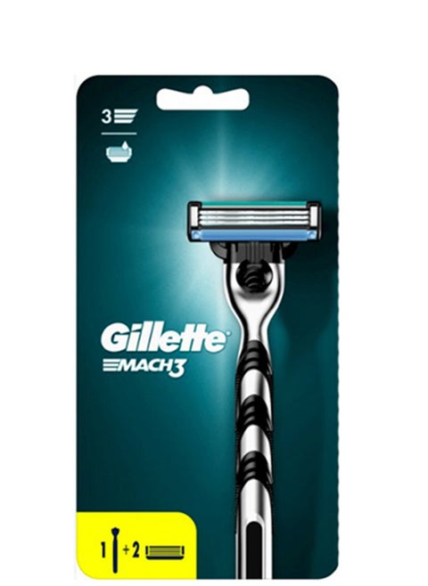 Gillette Mach3 Men's Razor Handle and 2 Blade Refills