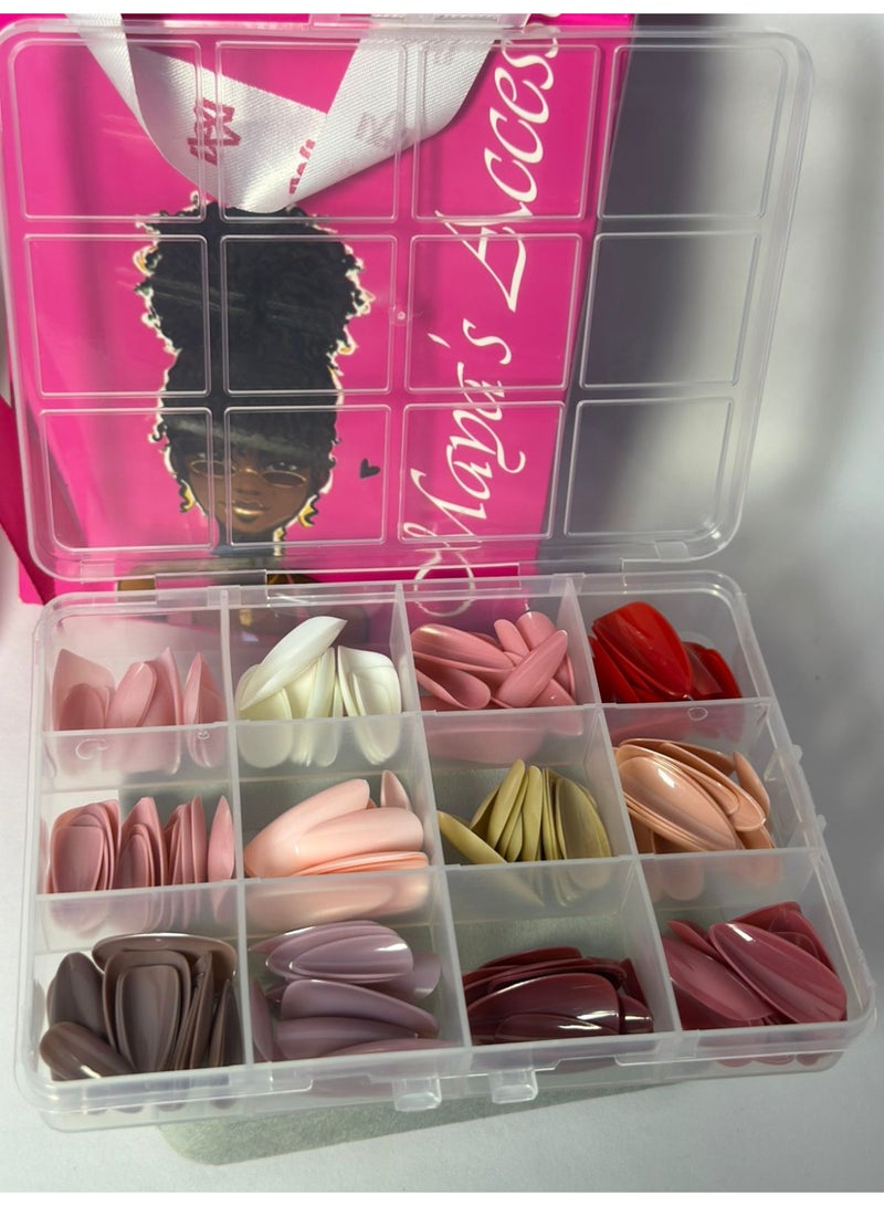 144 pcs Round Short Colorful False nails 12 Solid Colors Fake Nail Full Cover with box - Image 4