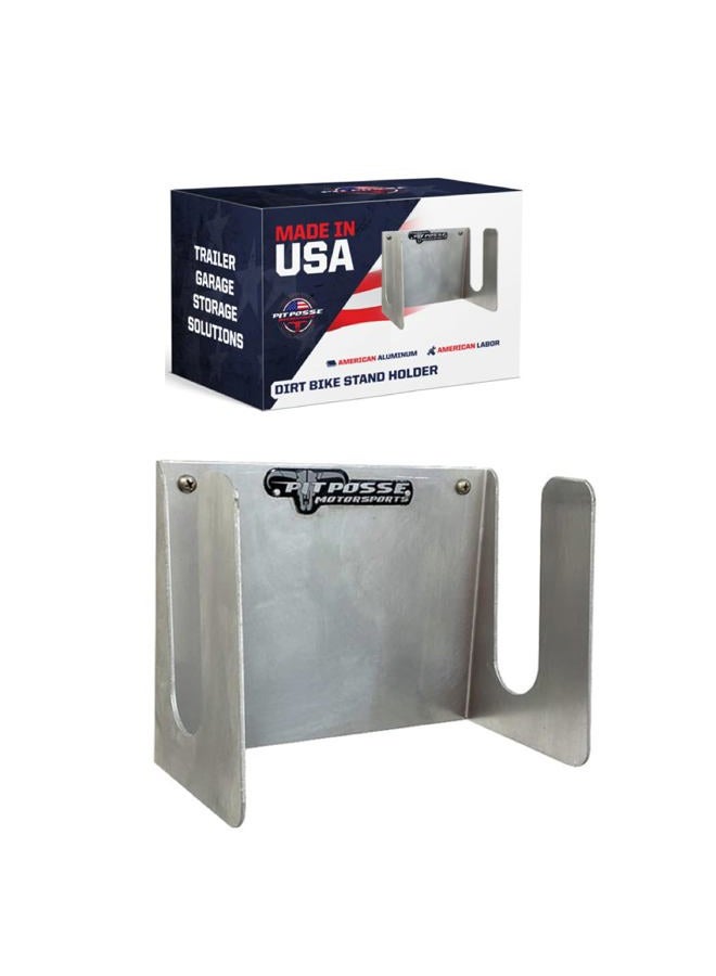 Pit Posse PP3105 Motorcycle Dirt Bike Stand Holder Hook Enclosed Race Trailer Garage Shop - Made in USA - Aluminum Dirtbike MX Stand Hanger Organizer - Image 1