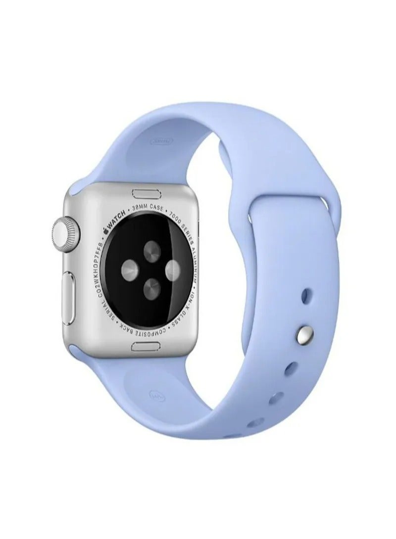 HEXABEX Silicone Sport Strap/Band Compatible with 42mm(Series 11/10)/41mm/40mm/38mm for Apple Watch All Series Light Blue - Image 2