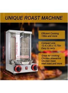 Grace Grace Counter Top Gas Vertical Shawarma Kebab Griller  - Image 4
