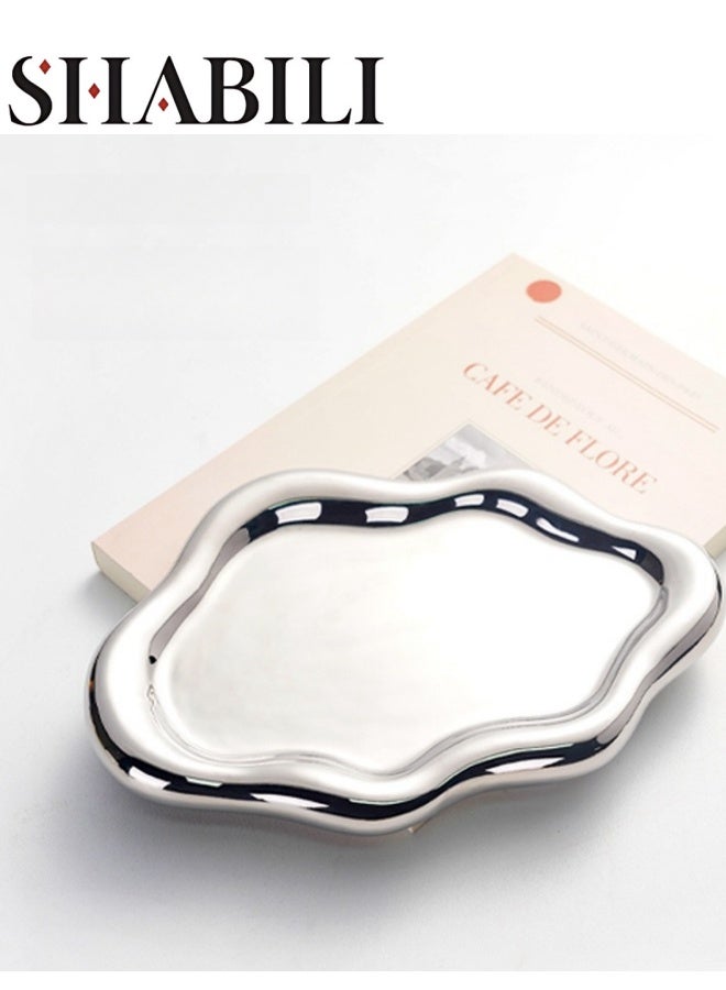 SHABILI Cloud Shape Ceramic Decorative Tray，Dresser Jewelry Ring Dish Tank Storage Kitchen Countertop Organizer Plate Holder for Perfume Towel Bathroom Accessories, Coffee Table Tray for Living Room, Bathroom  - Image 1