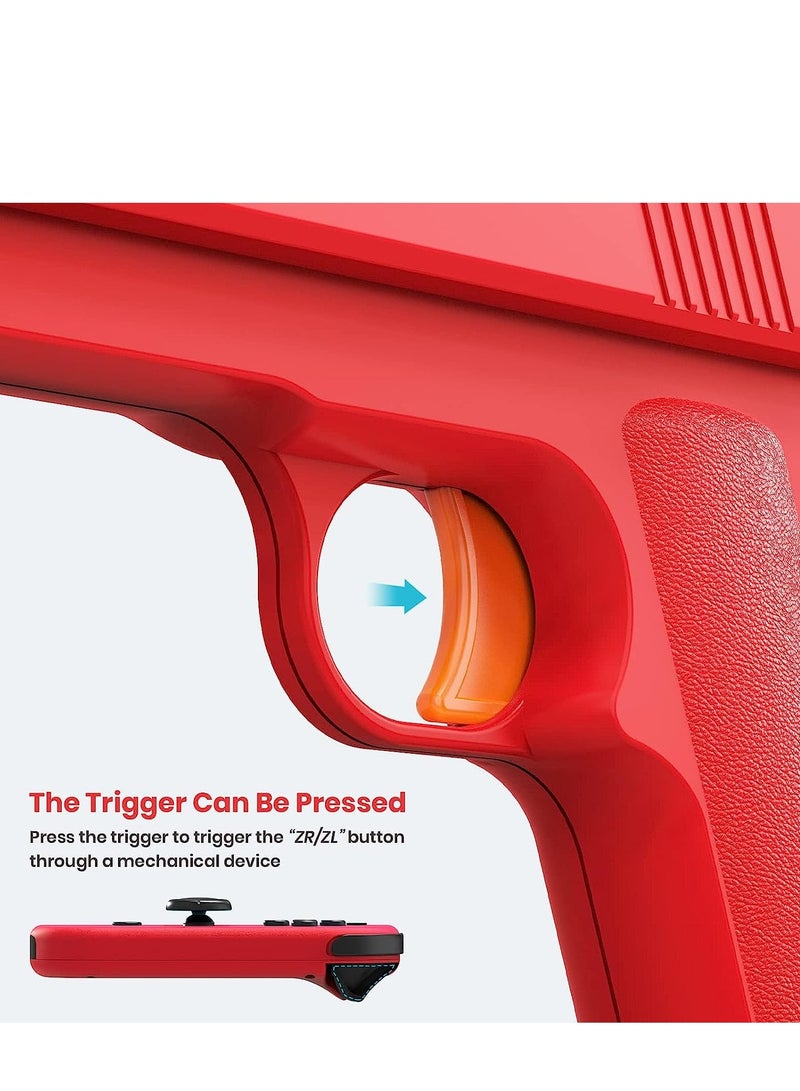 وحدة تحكم ألعاب إطلاق نار مريحة لسويتش و OLED - مقبض يد متحرك لتجربة إطلاق نار مثالية (أزرق وأحمر) - Image 5