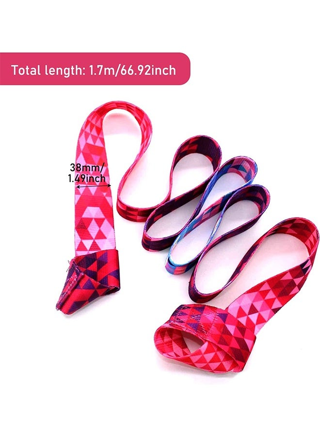 JS 2 Pcs Vintage Print Yoga Mat Strap Sling, Adjustable Thick Yoga Mat Carrier Stretching Strap, Yoga Mat Sling Holder Women Stretching Band - Image 2