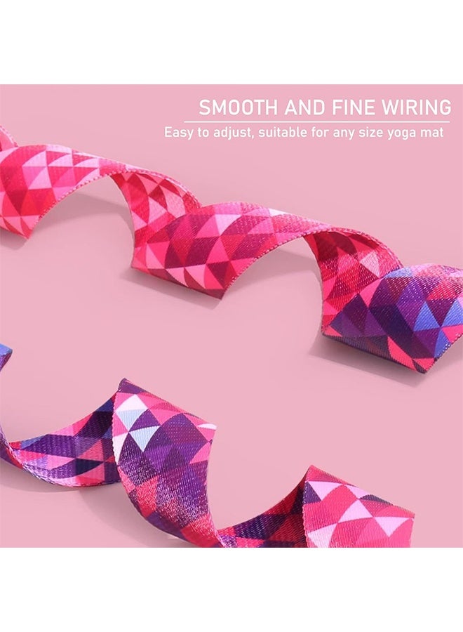 JS 2 Pcs Vintage Print Yoga Mat Strap Sling, Adjustable Thick Yoga Mat Carrier Stretching Strap, Yoga Mat Sling Holder Women Stretching Band - Image 4