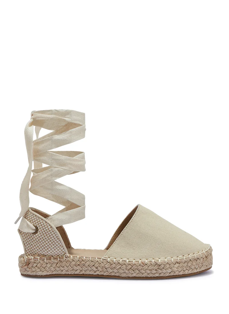 ترافل من نمشي Espadrille Wrap Around Flat Wedge Sandal