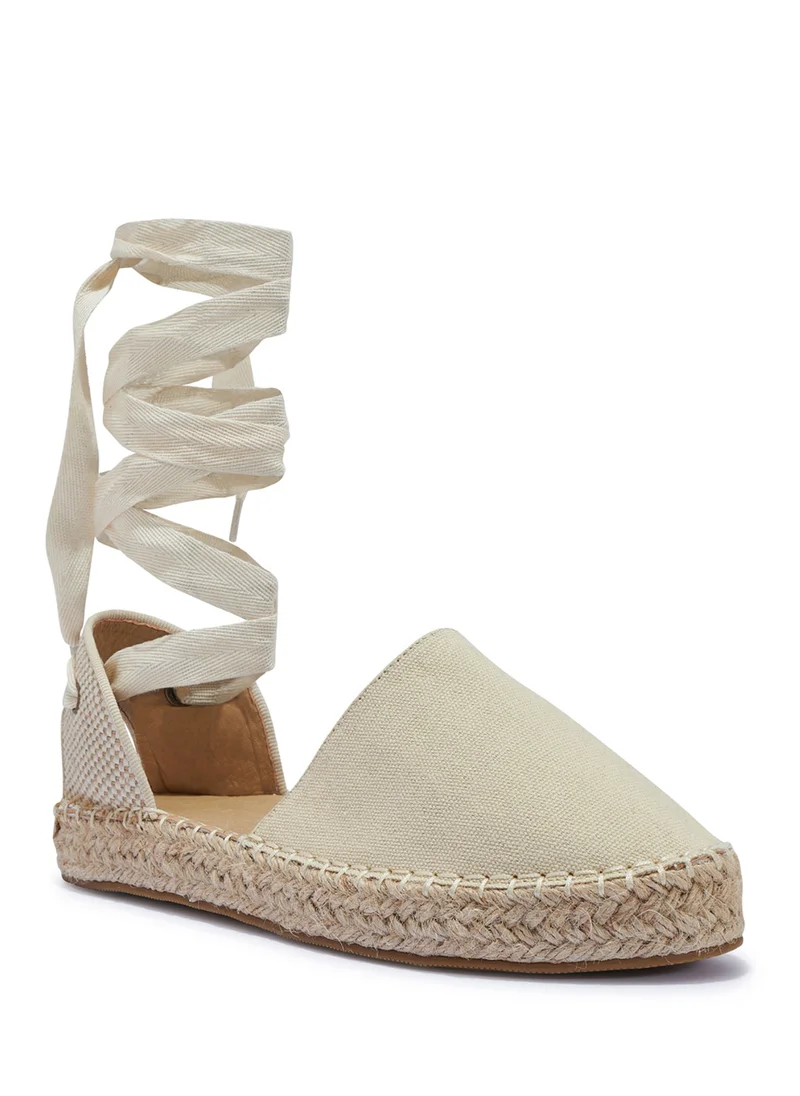 ترافل من نمشي Espadrille Wrap Around Flat Wedge Sandal