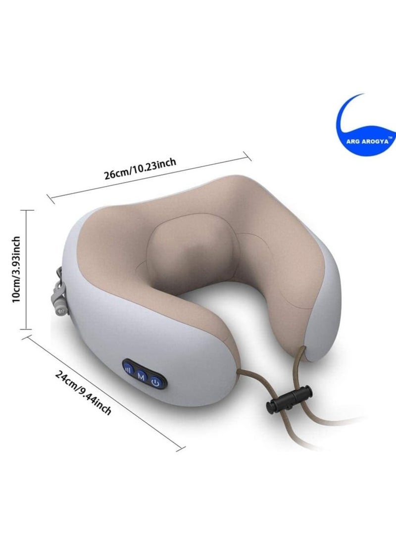 Travelling Pillow For Neck/Neck Massager/Shiatsu &Vibrating Pain Relief U-Shaped Memory Foam Kneading Velvet Massager Relaxer For Airplane,Train,Car,Home&Office With 2 Kneading Modes - Image 3