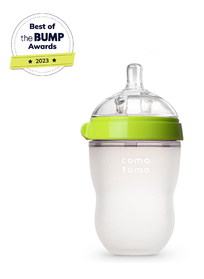 comotomo Natural Feel Baby Bottle 250 ML With Silicone Baby Teether, 3 Months + - Image 4