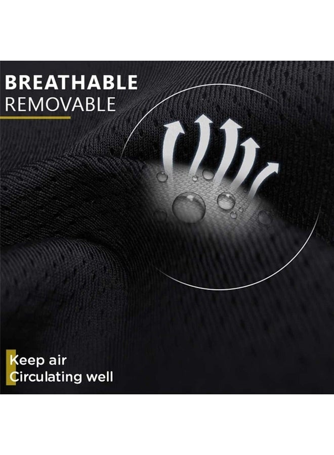 وسادة رقبة لمسند رأس مقعد السيارة، وسادة رقبة من إسفنج الذاكرة النقي مع غطاء قابل للإزالة يسمح بالتهوية، مريحة ومريحة وتخفف آلام الرقبة، باللون الأسود - Image 5