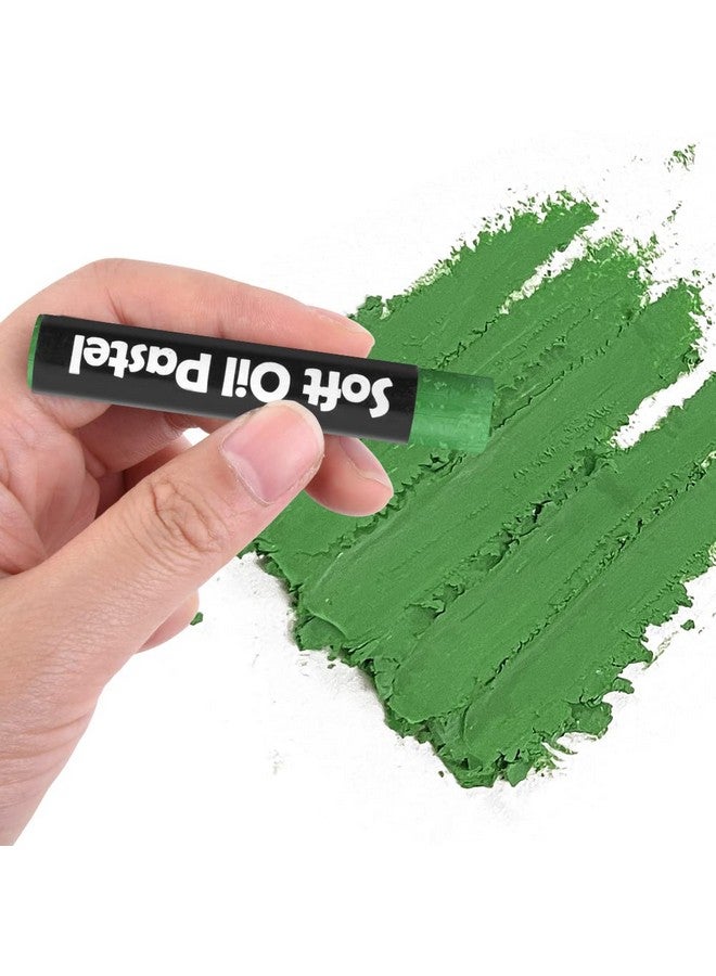 Wanshui Wanshui 12 Pcs Cream Soft Oil Pastels Vibrant and Creamy Colored Chalk Pastels Artists Grade Art Supplies Set for Professionals Painting Drawing Medium Green  - Image 1
