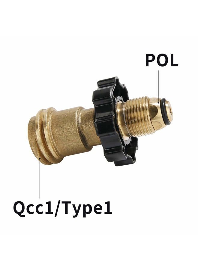 Roastove محول خزان البروبان بتصميم عالمي يحول POL إلى QCC1 / النوع 1 مع مفتاح، محول خرطوم البروبان - Image 2