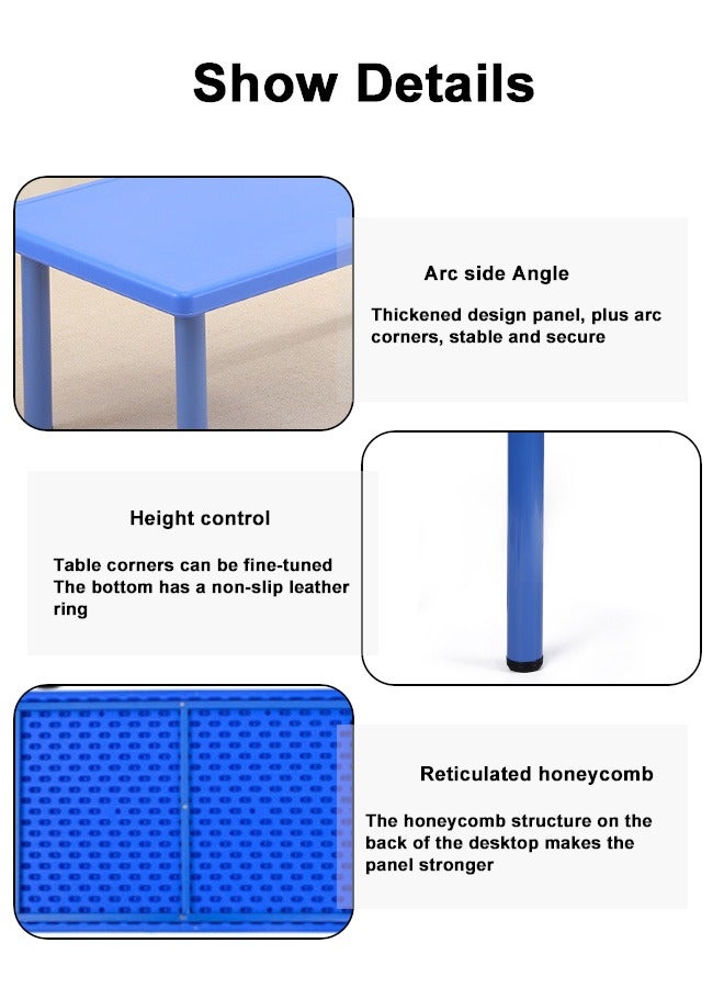 XIANGYU 2pcs Plastic Durable Child Kids Party Tables Kindergarten Furniture Kid Rectangular Table  - Image 3