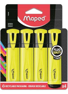 Pouch Of 4 Fluo Peps Classic Highlighters Yellow Black - pzsku/Z154ECE7C45841F50CD33Z/45/_/1722498853/95156bd4-bd28-4f57-9447-e5a8221ec3c5