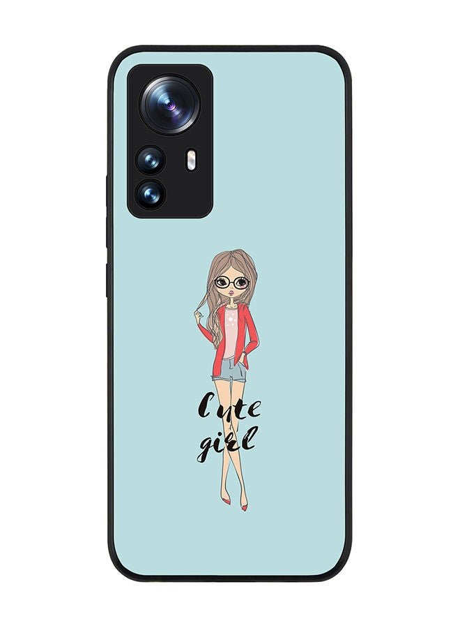 Stylizedd Rugged Black edge case for Xiaomi 12 Pro Slim fit Soft Case Flexible Rubber Edges Anti Drop TPU Gel Thin Cover - Dreamer Cute Girl - Image 1
