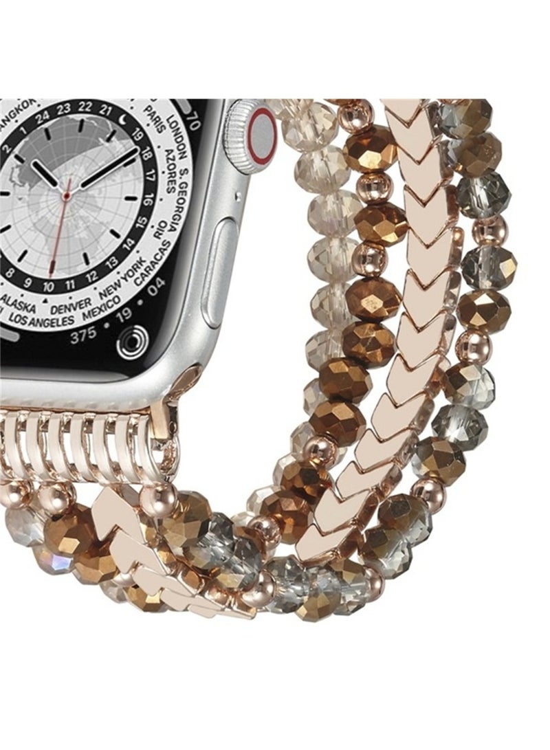 Yegni Arrow-shaped beaded watch band for Apple Watch jewelry crystal wristband - Image 3