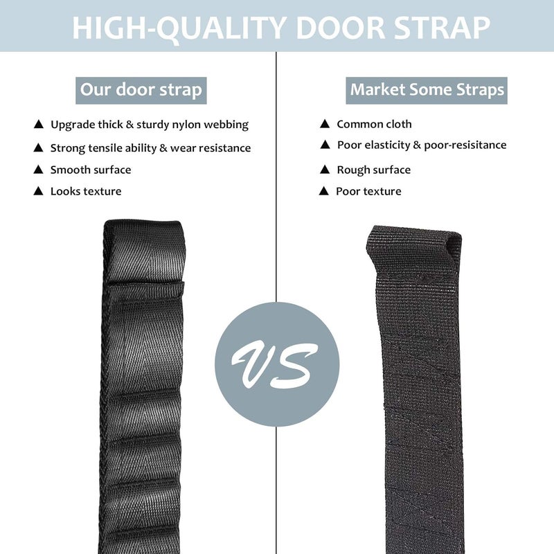 Jamscar Dual Heavy Duty Adjustable Door Limiting Check Straps for Jeep Wrangler (2000-2018) - 2PCS Black - Image 4