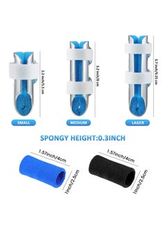 Y&D 3 Pieces Finger Splints, Metal Support Stabilizer in Sizes and 20 Sleeves Protectors Thumb Brace Elastic Compression Protector for Sports  - Image 2