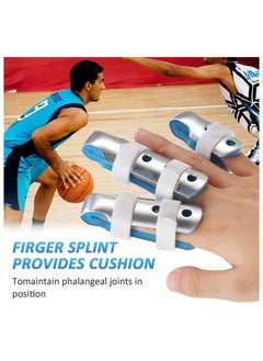 Y&D 3 Pieces Finger Splints, Metal Support Stabilizer in Sizes and 20 Sleeves Protectors Thumb Brace Elastic Compression Protector for Sports  - Image 5