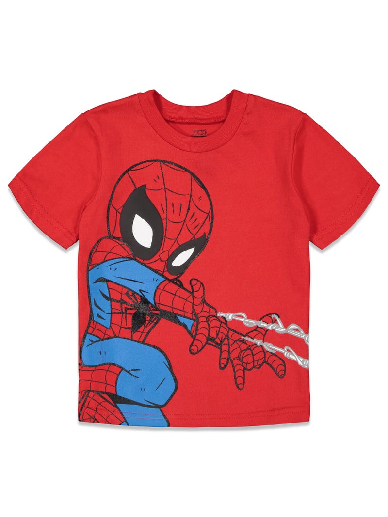 Marvel Avengers Super Hero Adventures Spider-Man Hulk Iron Man Toddler Boys 4 Pack Graphic T-Shirts 3T - Image 4