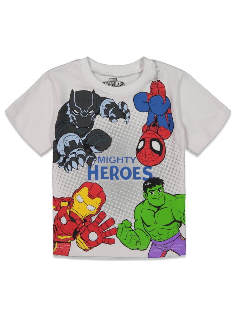 Marvel Avengers Super Hero Adventures Spider-Man Hulk Iron Man Toddler Boys 4 Pack Graphic T-Shirts 3T - Image 5