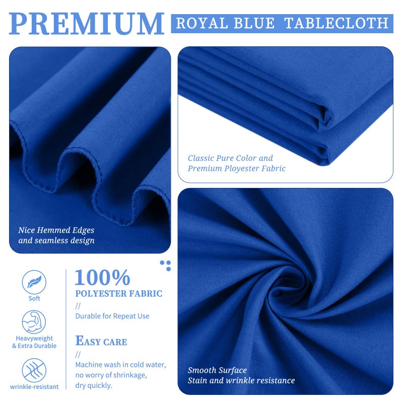 Showgeous 6 Pack Royal Blue Round Tablecloth 90 Inch Round Table Cloth Washable Polyester Tablecloths for Round Tables Decorative Fabric Round Table Cover for Dining Wedding Party Banquet Buffet - Image 4