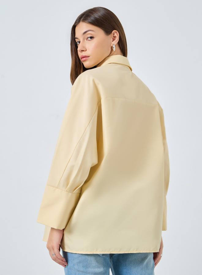 Styli Oversized Buttoned Shirt with Panel Detail - Image 4