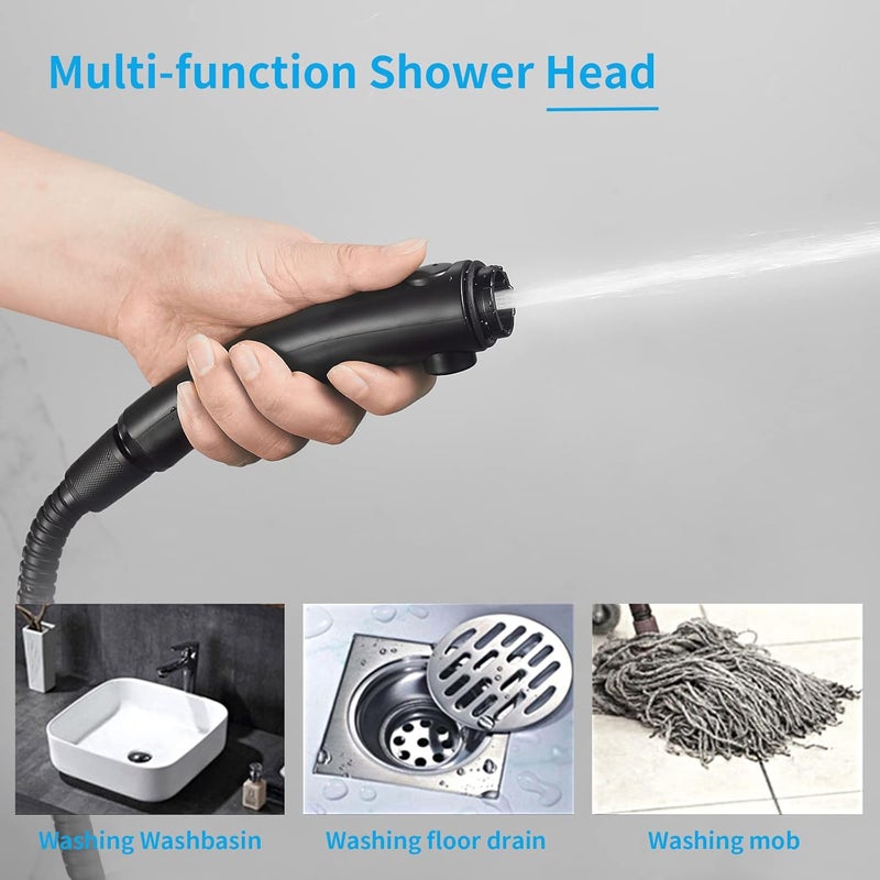 KAIYING Drill-Free High Pressure Handheld Shower Head with ON/OFF Pause Switch 3 Spray Modes Water Saving Showerhead, Detachable Puppy Shower Accessories (N:Shower Head (Black)+Bracket+Hose) - Image 5