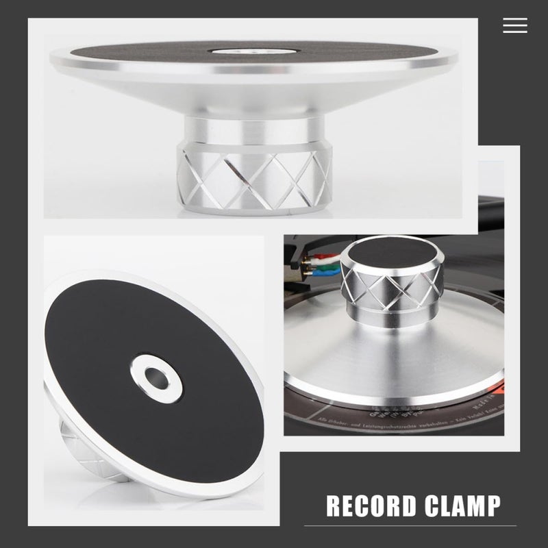 Professional Aluminum Magnesium Alloy Record Weight Clamp Vinyl Disc Stabilizer for Turntable Audio Players Silver Color Accessory for Vinyl Record Playback - Image 5