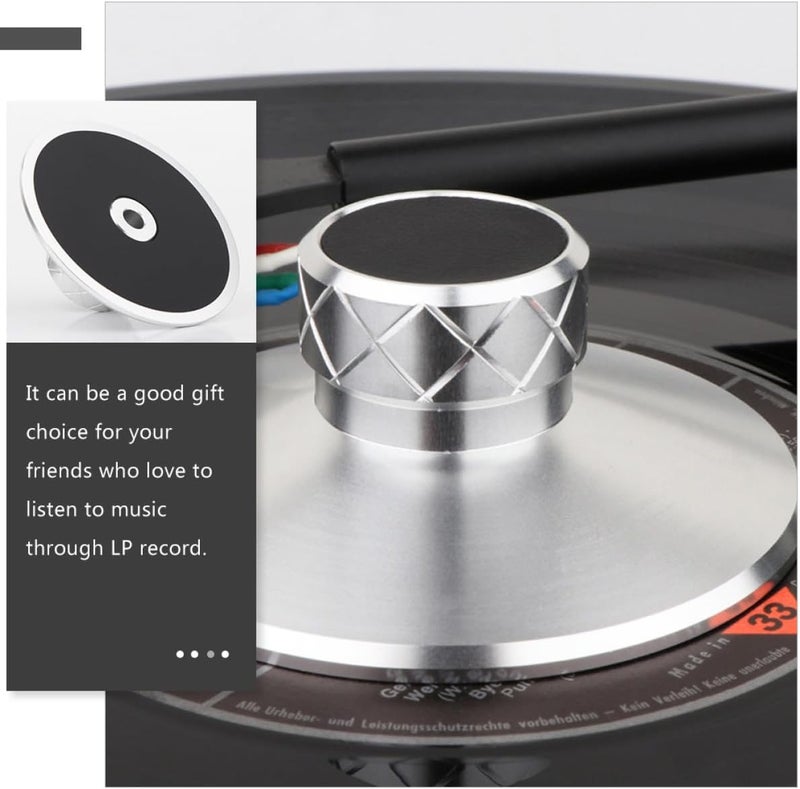 Professional Aluminum Magnesium Alloy Record Weight Clamp Vinyl Disc Stabilizer for Turntable Audio Players Silver Color Accessory for Vinyl Record Playback - Image 4
