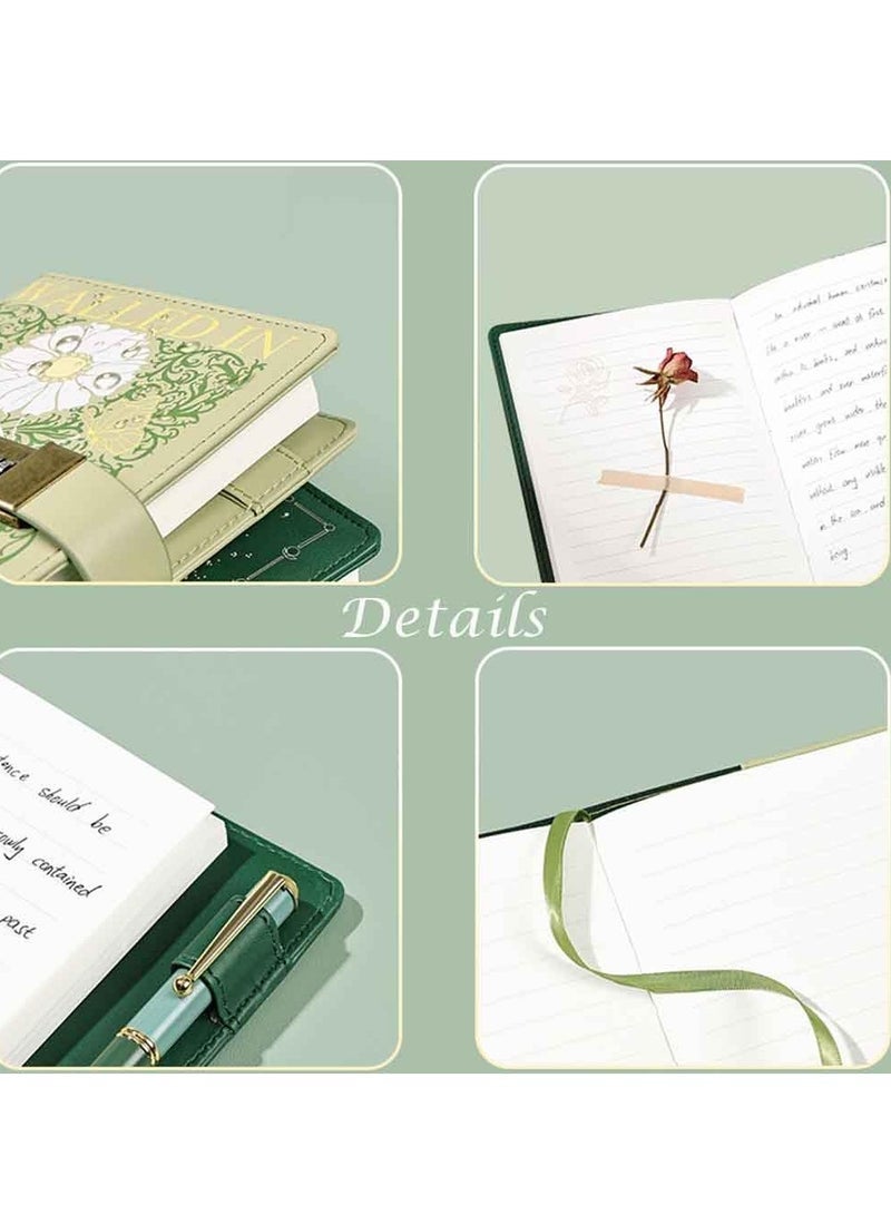 Captaintech with Lock, A5 Journal with Lock for Men and Women, Personal Diary Lockable, Refillable Leather Journals for Writing, Password Protected Notebook with Lock - Image 4