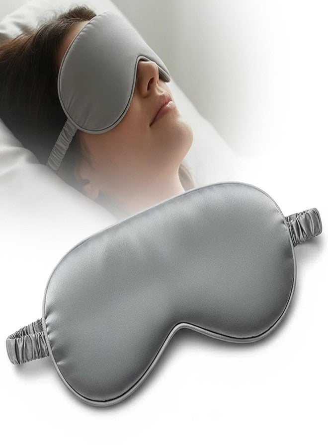 Gizmolet Sleep Mask Blindfold with Adjustable Strap, Super-Smooth Soft Natural Eye Cover Eyeshade for Sleep Travel Nap, Grey - Image 1