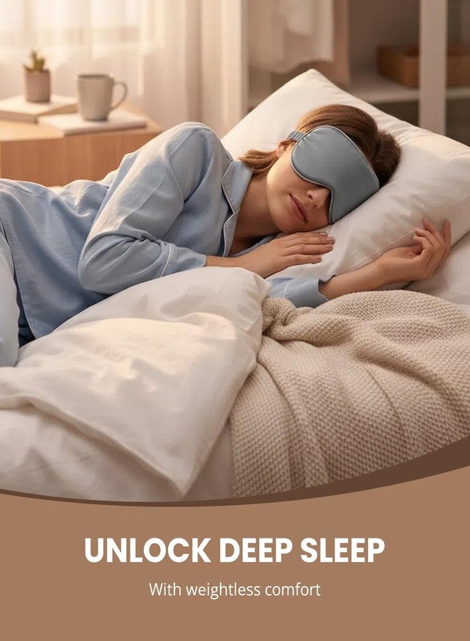 Gizmolet Sleep Mask Blindfold with Adjustable Strap, Super-Smooth Soft Natural Eye Cover Eyeshade for Sleep Travel Nap, Grey - Image 2
