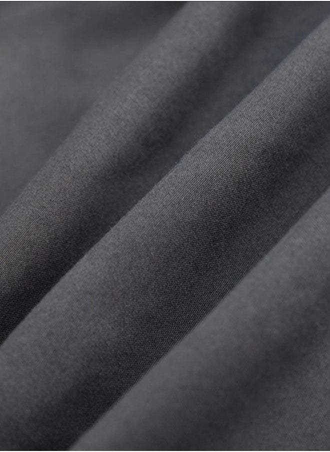 LUNA Home - 3 Pieces Fitted Bedsheet Set Plain Black - Image 1