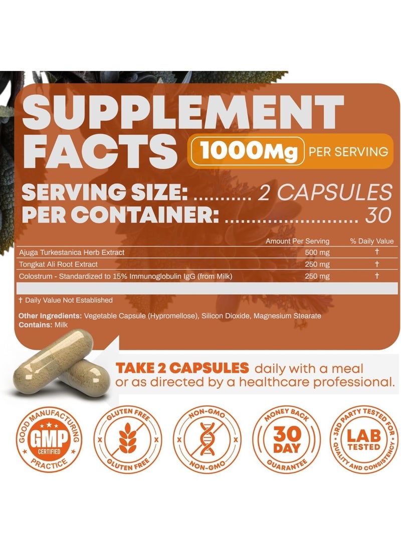 Peak Revival-X Turkesterone & Tongkat Ali 1000mg Supplement - 500mg Ajuga Turkestanica Per Serving Increase Stamina, Lean Muscle Growth & Recovery - Image 2