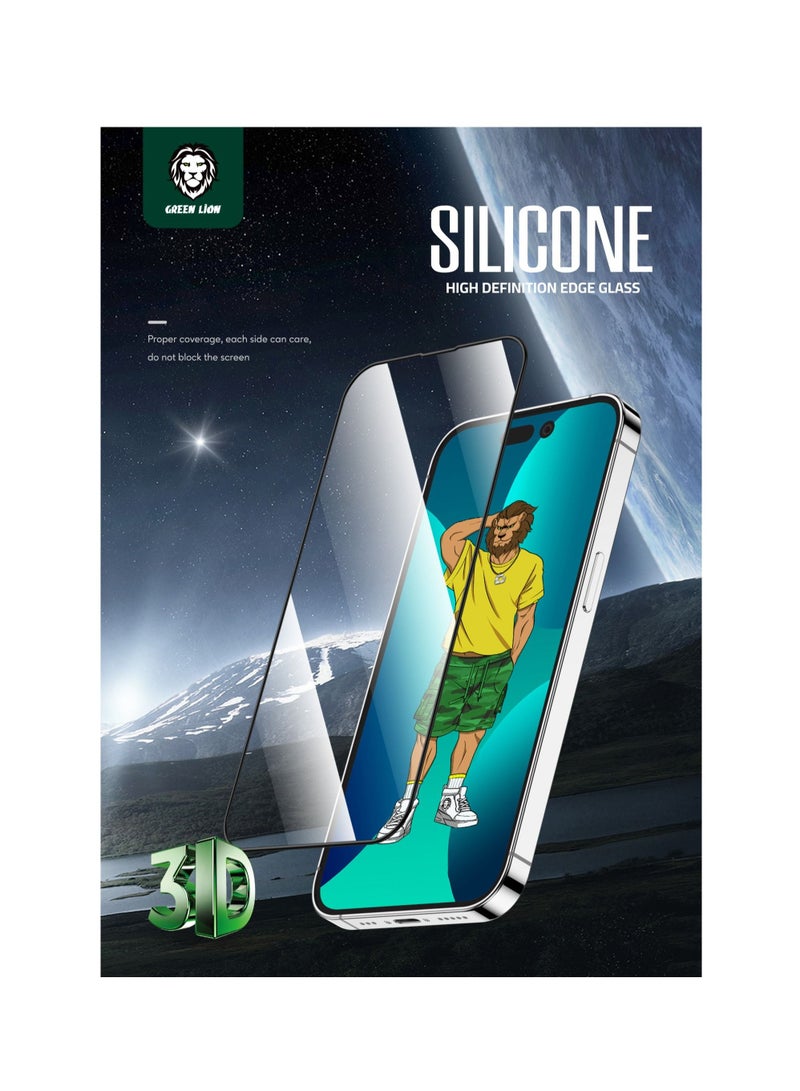 GREEN LION iPhone 14 Pro Glass Screen Protector 6.1 inch 3D Silicone HD Glass Compatible With iPhone 14 Pro - Clear - Image 3