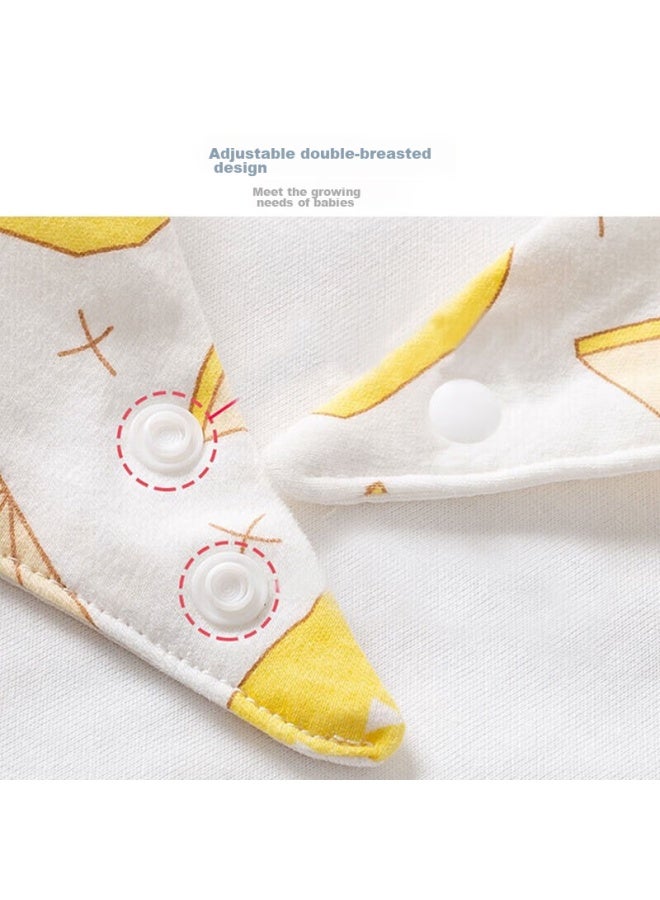 9i9 Baby Drool Bib, Pure Cotton, Waterproof, Triangular Bib, Double Buttons, Adjustable, Upgraded, 5 Pieces, A17 - Image 2